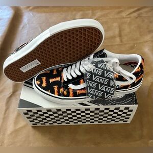 Vans x Thrasher Old Skool Black Multi Canvas Skate Shoes!